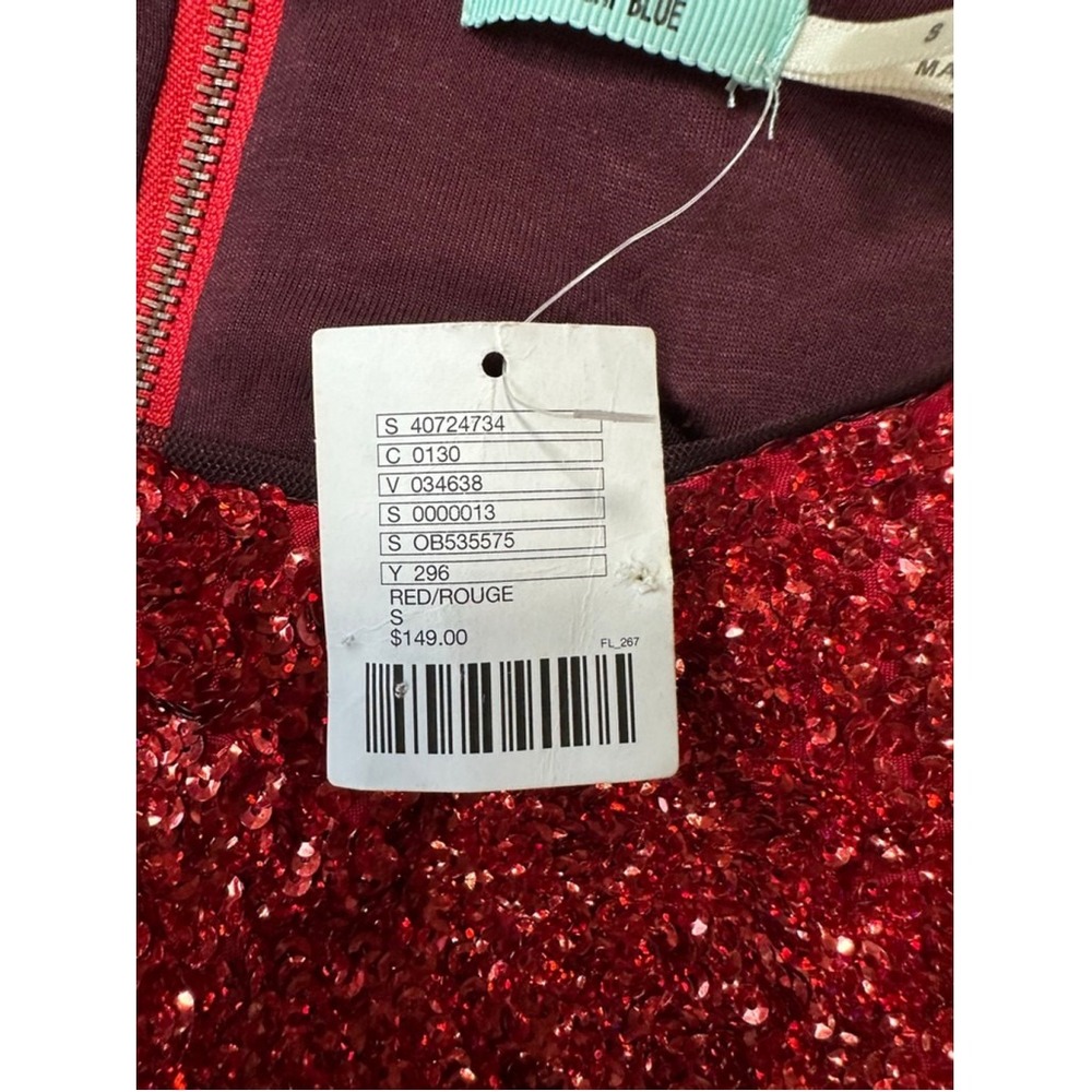 Kimchi Blue URban Outfitter NWT Red Sequin Long Sleeve Mini Dress SMALL - Picture 6 of 8
